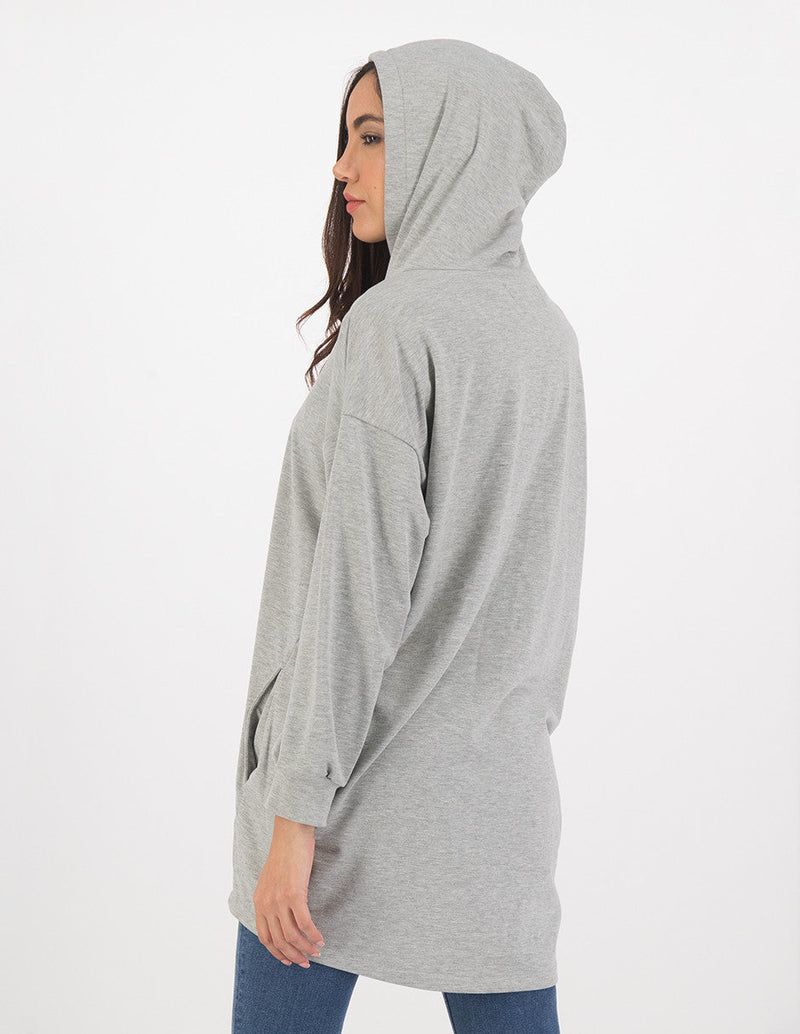 Sudadera Moshi Gris Lateral izquierdo