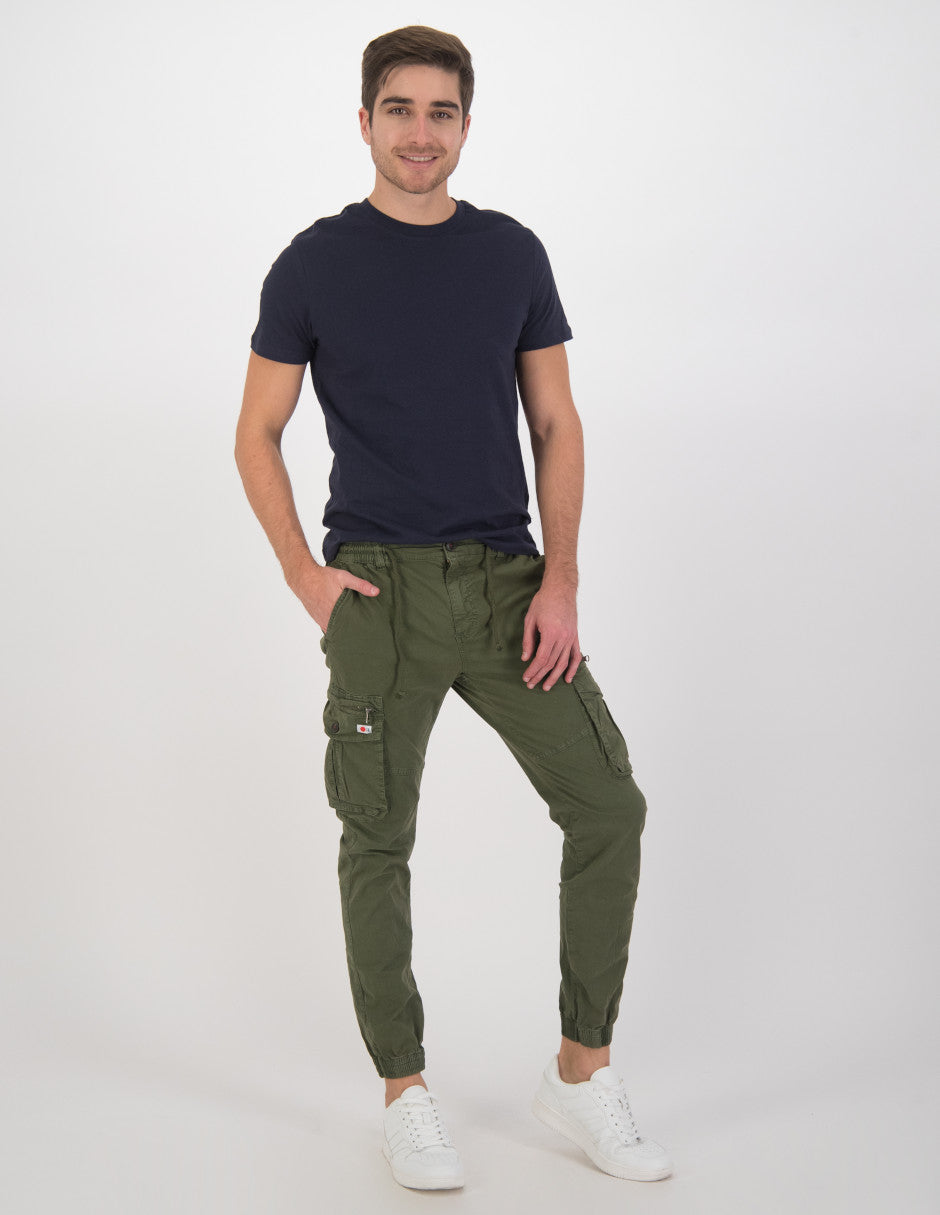 Pantalon jogger best sale verde hombre